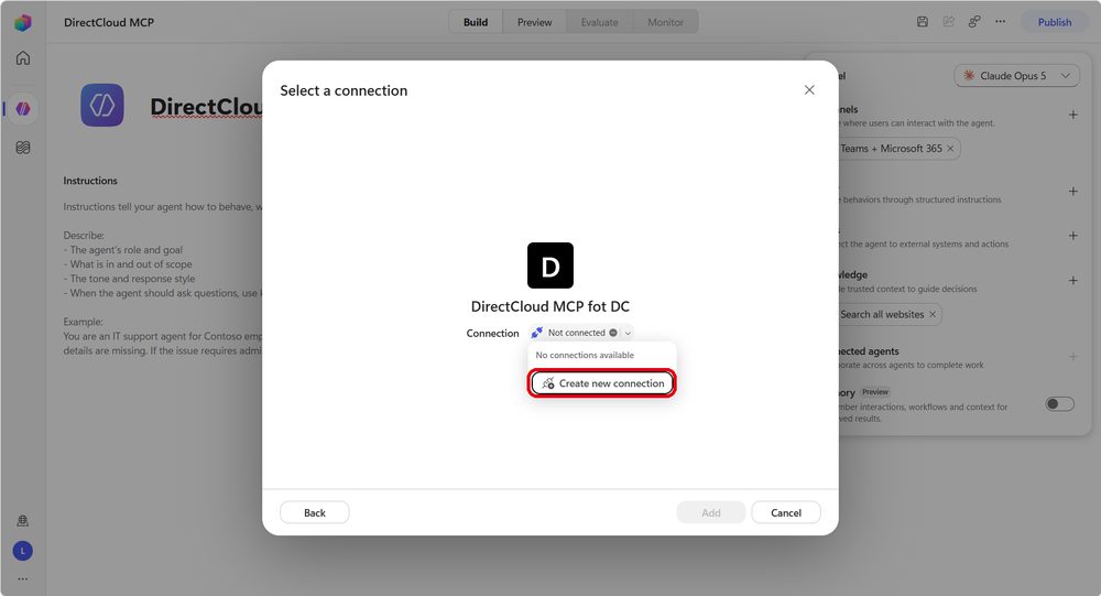 図33：「Create new connection」をクリックします。