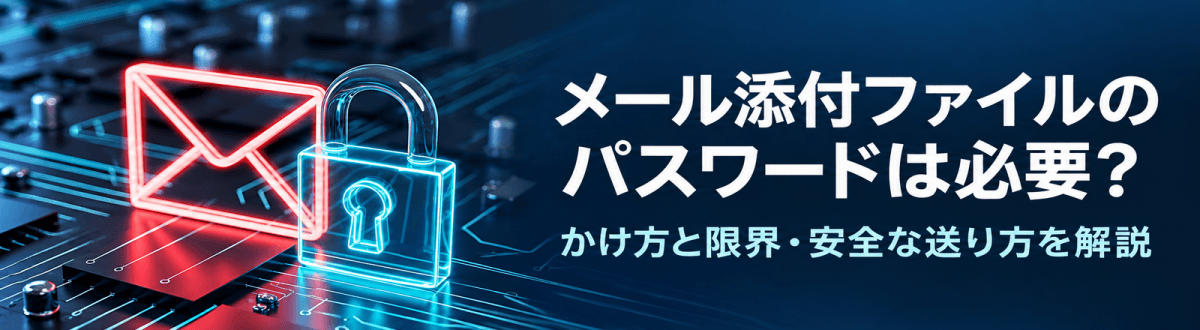 メール添付ファイルのパスワードは必要?かけ方と限界・安全な送り方を解説