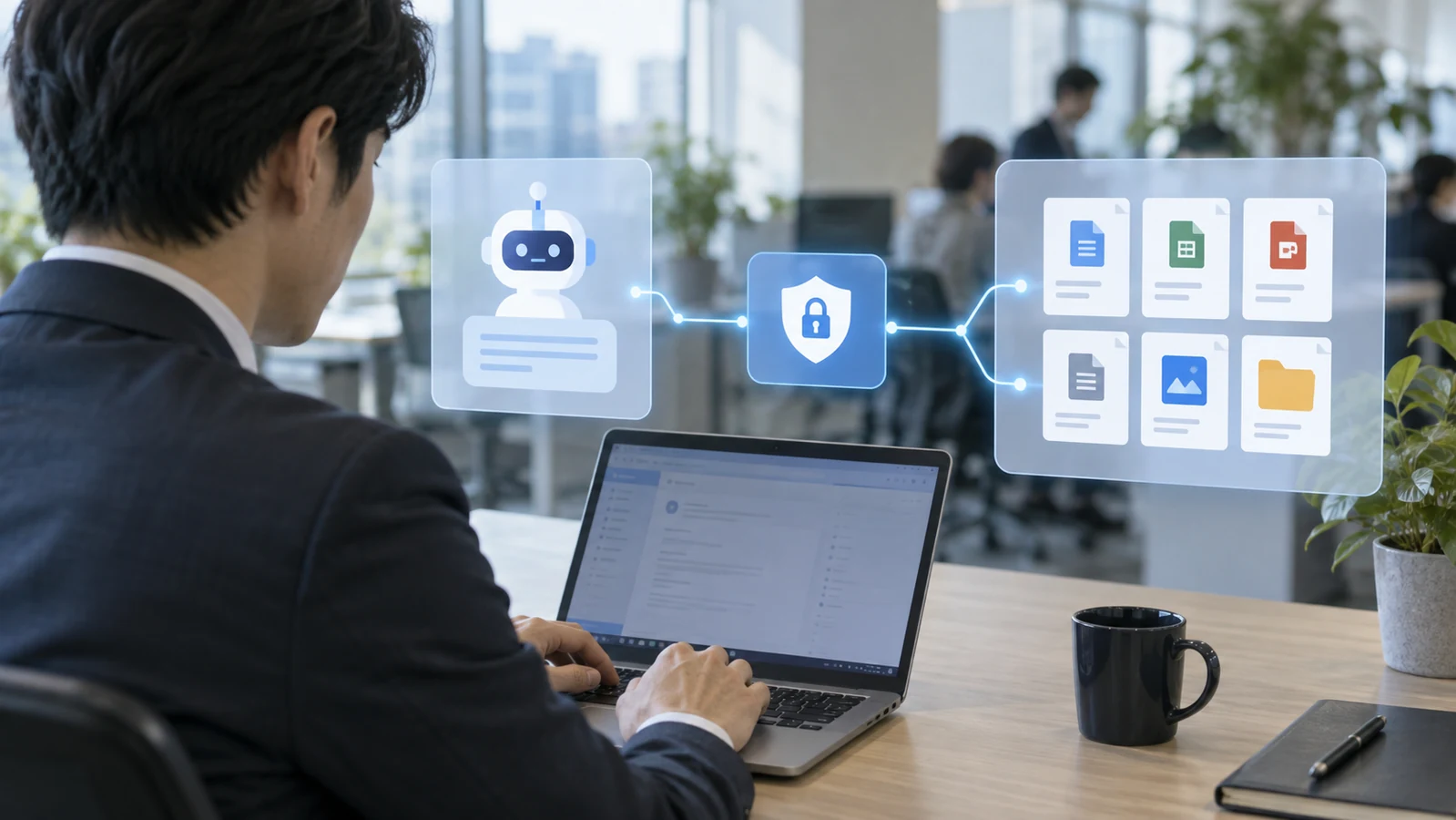 AIから社内の提案資料を検索する業務の活用イメージ