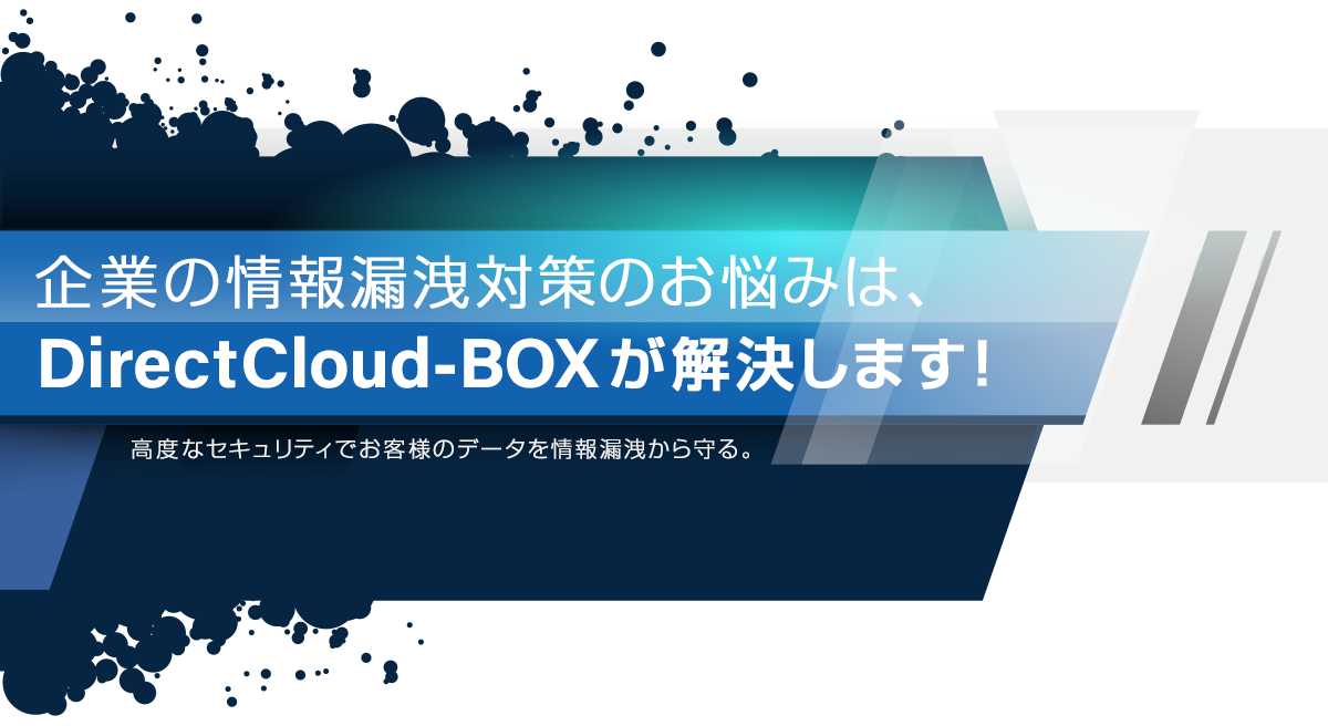 企業の情報漏洩対策のお悩みは、DirectCloud-BOXが解決します!
